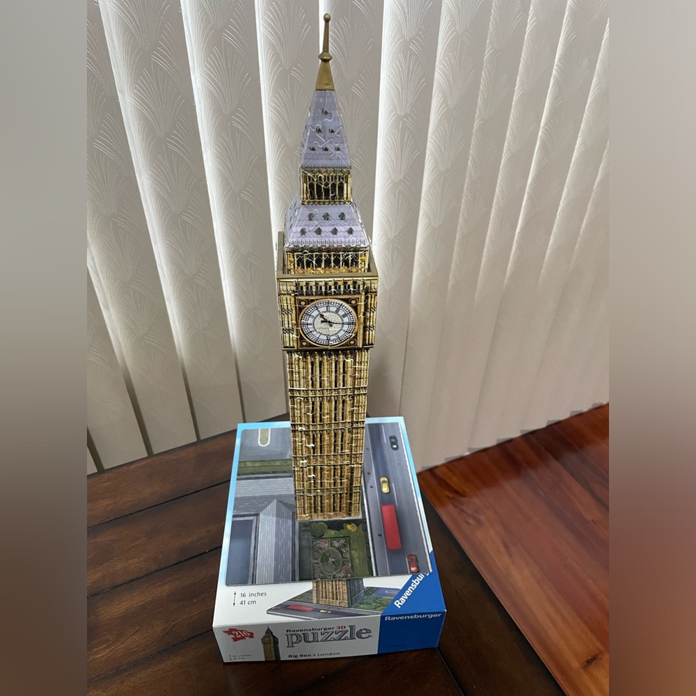 3D Puzzle Big Ben London , plastic pieces sturdy no glue needed for 12+